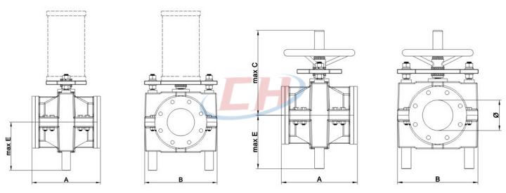 重載式手動夾管閥結構圖